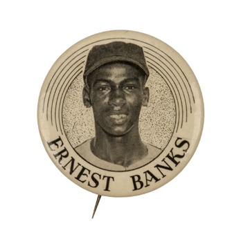 Ernie Banks Rookie Era Pinback, Circa Early 1950s